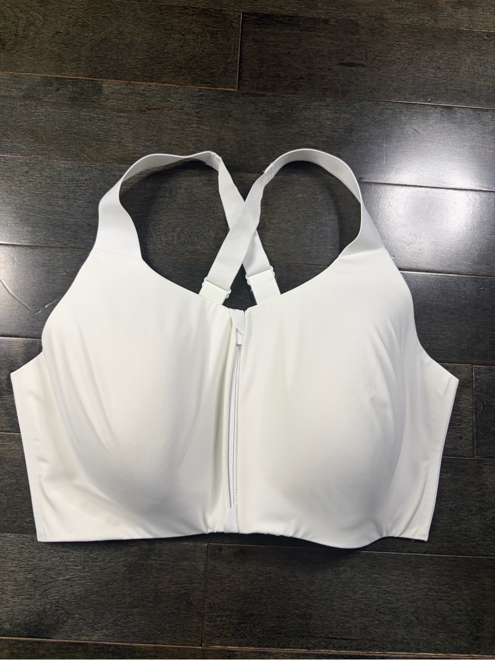 Knix White Catalyst Front Zip High Impact Sports Bra Size 7++